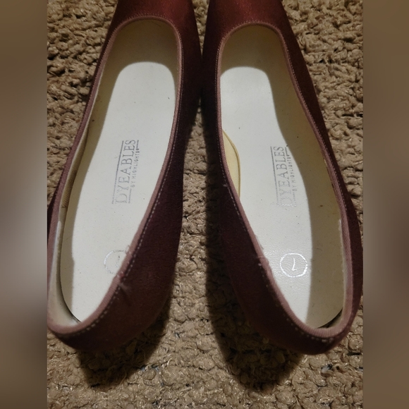 WOMENS VINTAGE DYEABLES BY HIGHLIGHTS HEELS MAROON SIZE 7 - Picture 14 of 14
